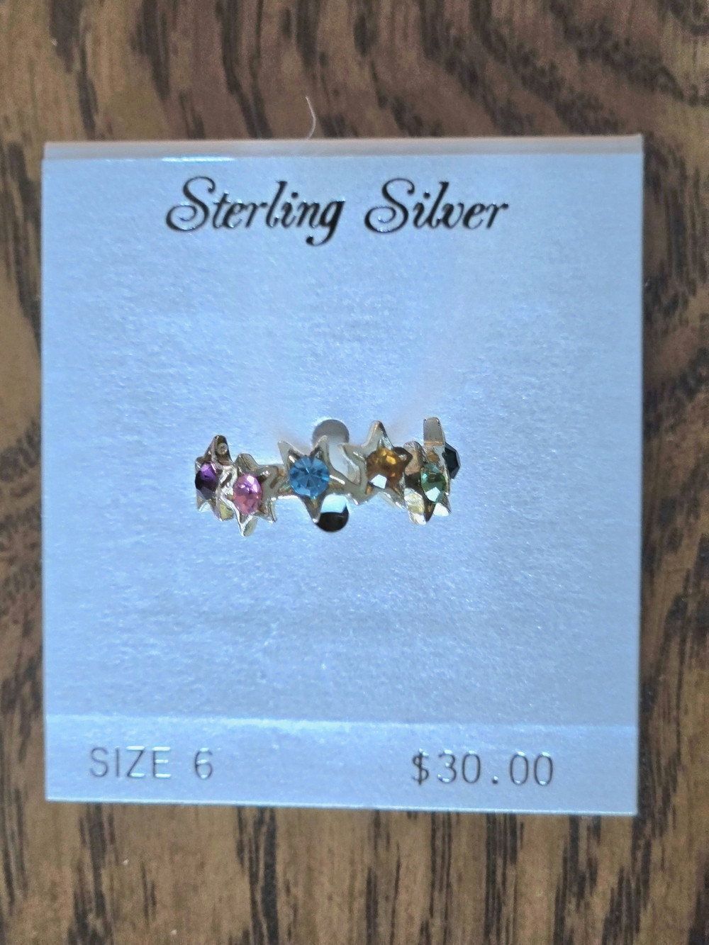 Multi-Color Star Ring - Size 6